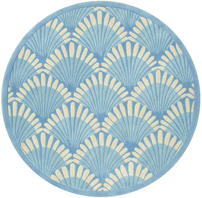  Beach Rugs: SHELLS NOUVEAU 
 AT072LB / Round / LightBlue / Acrylic 