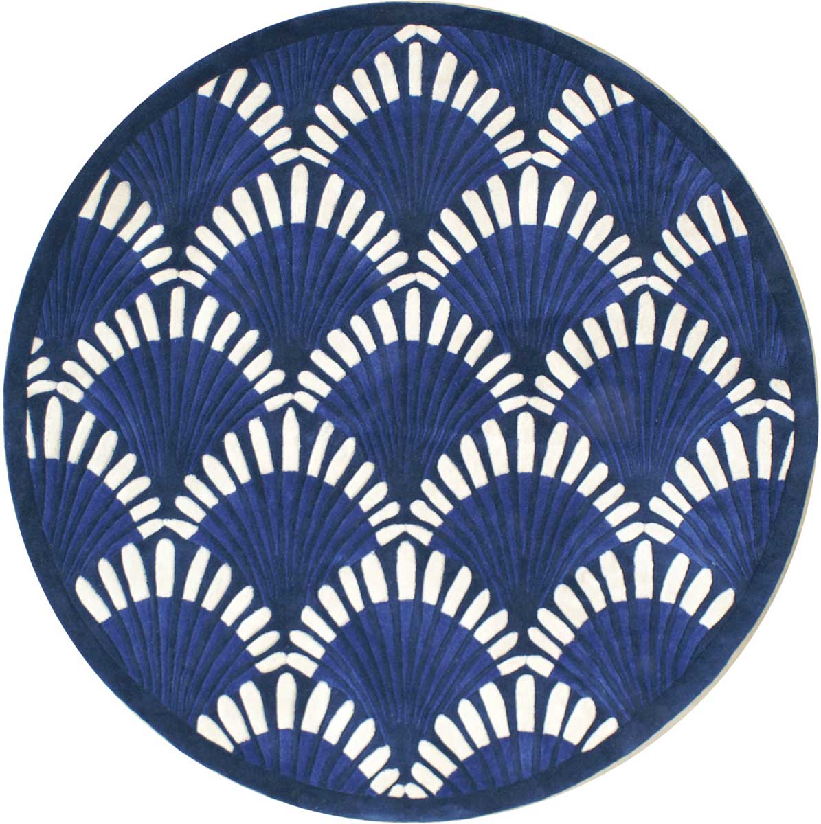  Beach Rugs: SHELLS NOUVEAU 
 AT072NY / Round / Navy / Acrylic 